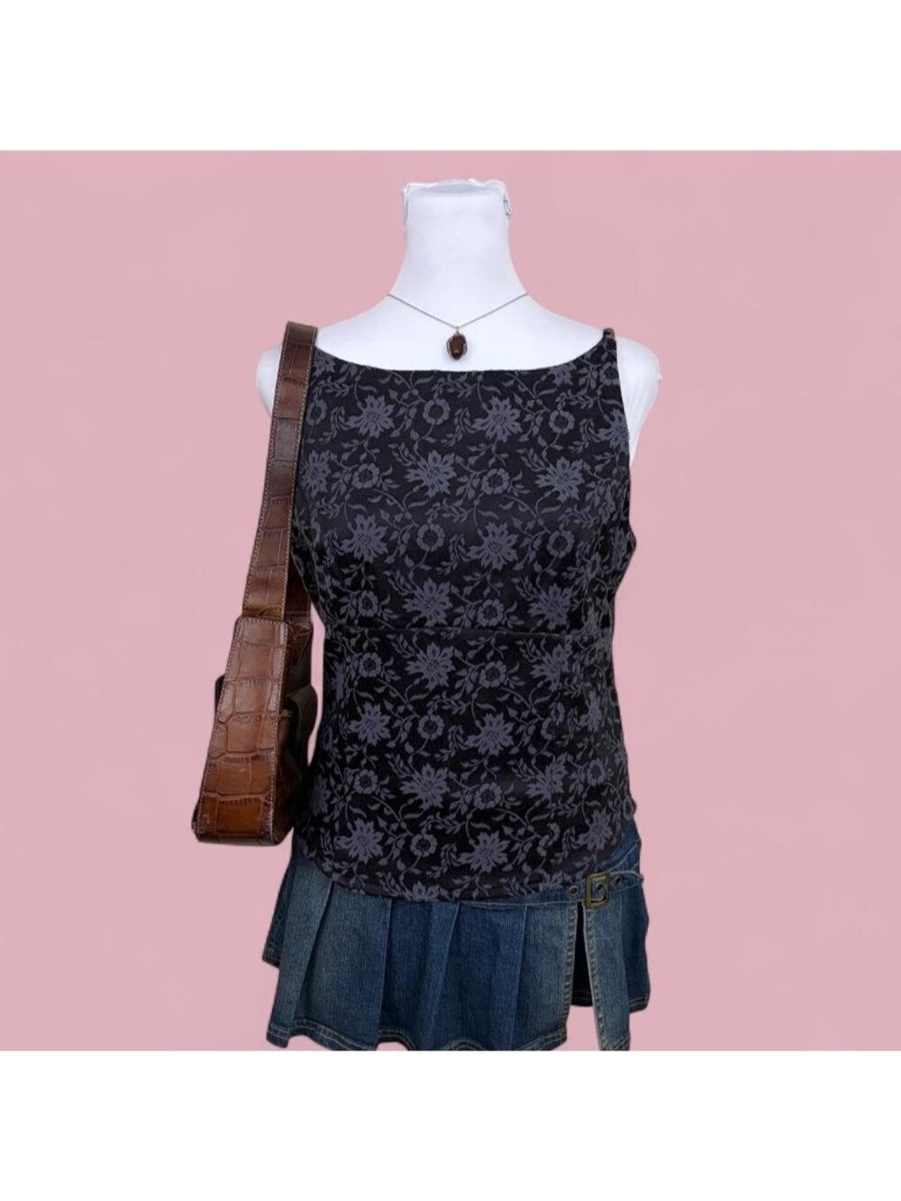 y2k xoxo ditsy floral whimsygoth top